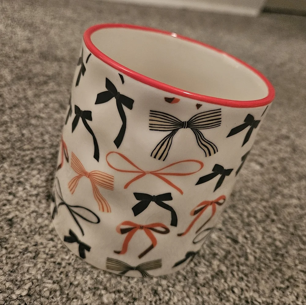 Black & Red Bows Ceramic Mug Valentines Cute Love - Picture 3 of 3